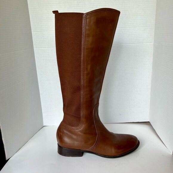 FRANCO SARTO Leather Fabric Road Knee High Riding Boots 8 - Picture 15 of 15